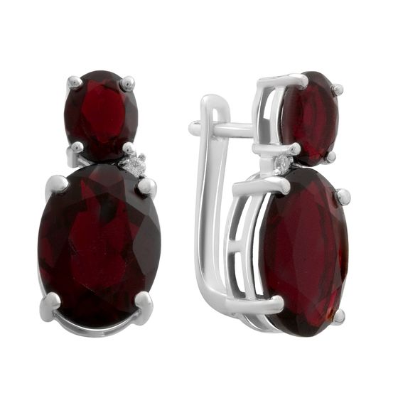 Серебряные серьги с гранатом 11.623ct