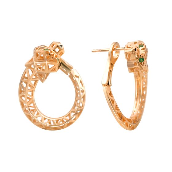 Золотые серьги с фианитами 0.04ct