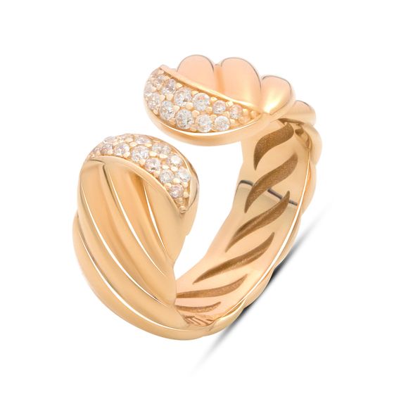 Золотое кольцо с фианитами 0.24ct