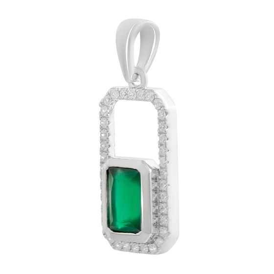 Серебряная подвеска с агатом 1.338ct, фианитами