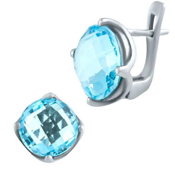Серебряные серьги с топазом 13.502ct
