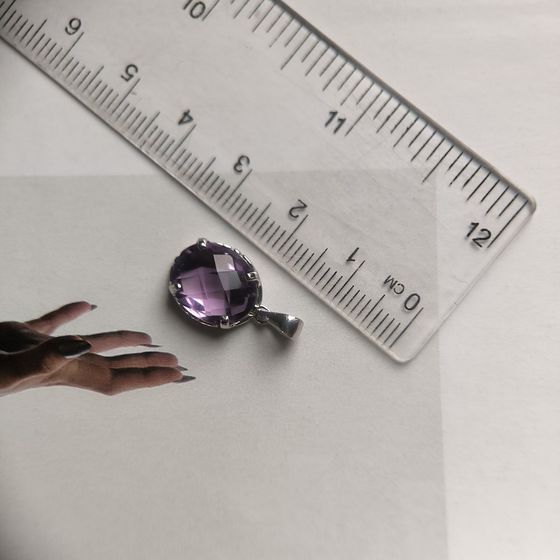Серебряная подвеска с аметистом 3.9ct