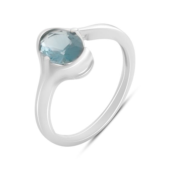 Серебряное кольцо с топазом Лондон Блю 0.817ct
