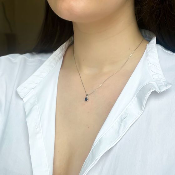 Серебряная подвеска с сапфиром 0.66ct