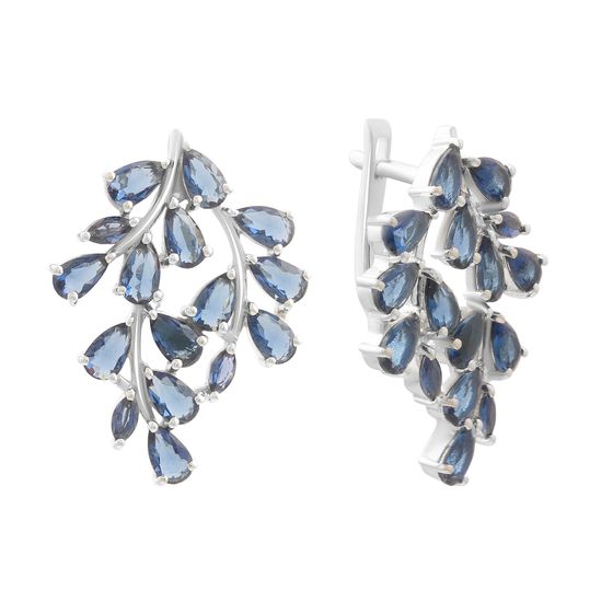 Серебряные серьги с сапфиром nano 4.31ct