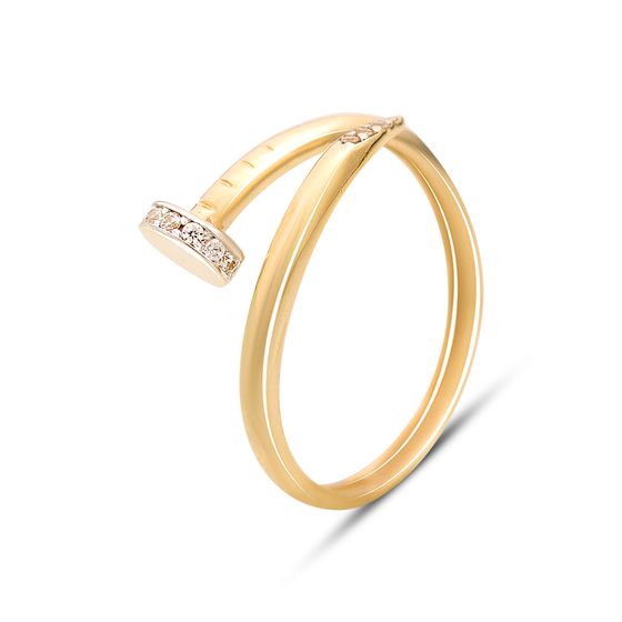 Золотое кольцо с фианитами 0.22ct