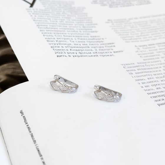 Серебряные серьги с фианитами