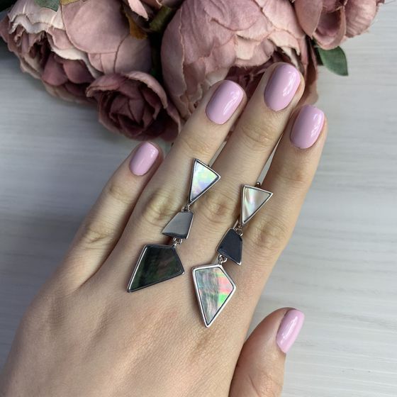 Серебряные серьги с перламутром