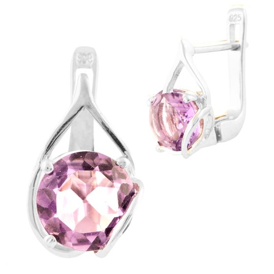 Серебряные серьги с аметистом