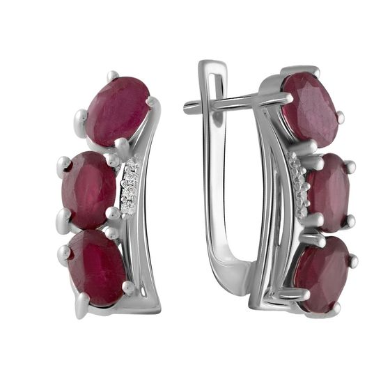 Серебряные серьги с рубином 2.071ct