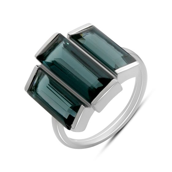 Серебряное кольцо с топазом Лондон Блю 6.66ct