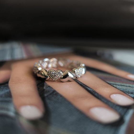 Серебряное кольцо с фианитами