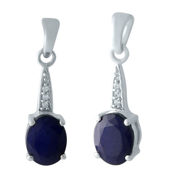 Серебряная подвеска с сапфиром 2.18ct