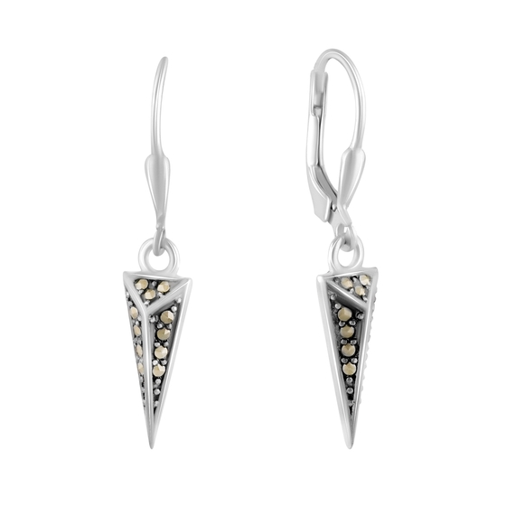 Серебряные серьги с марказитами 0.4ct