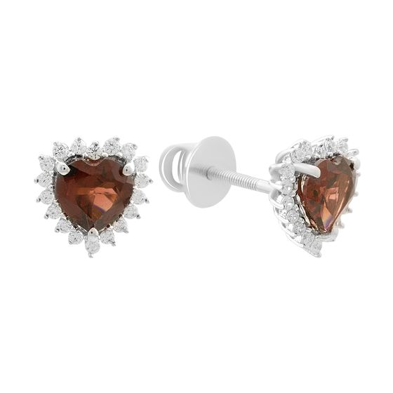 Серебряные серьги с гранатом 2.275ct
