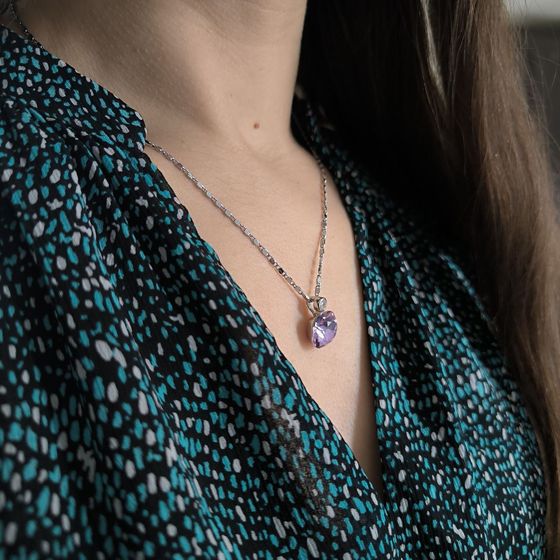 Серебряная подвеска с фианитами