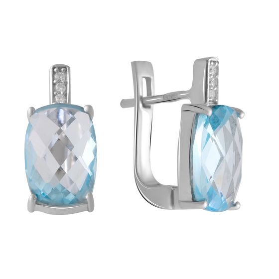 Серебряные серьги с топазом 8.423ct