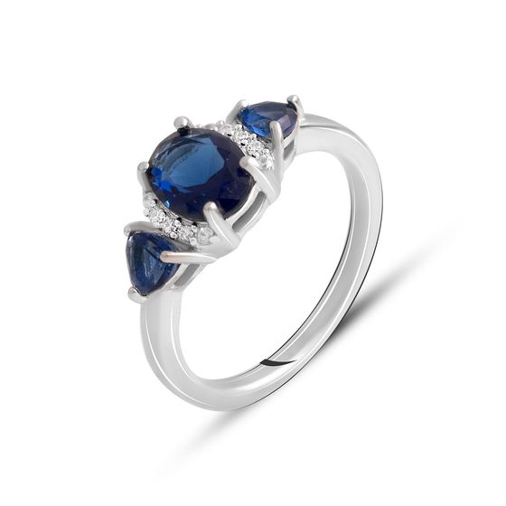 Серебряное кольцо с сапфиром nano 1.472ct
