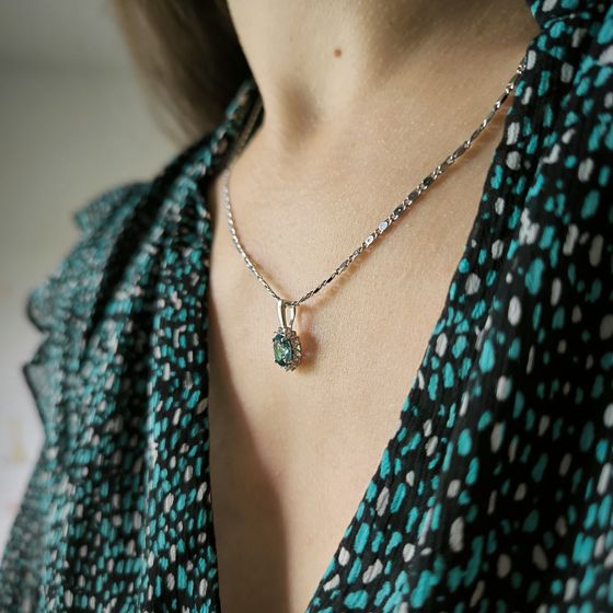 Серебряная подвеска с топазом Лондон Блю 0.746ct