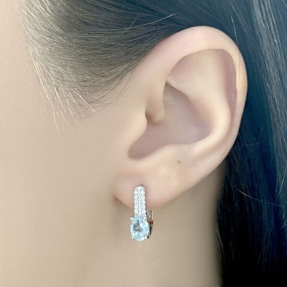 Серебряные серьги с топазом 2.106ct