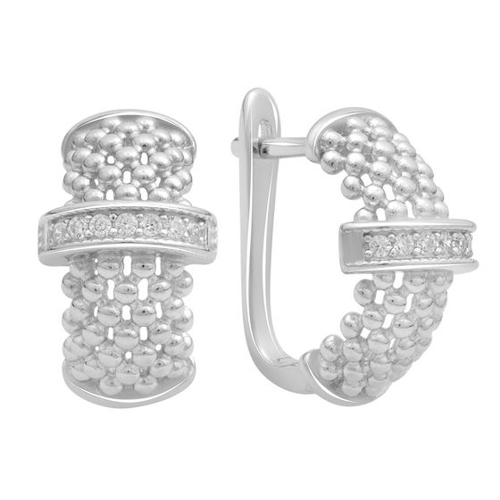 Серебряные серьги с фианитами