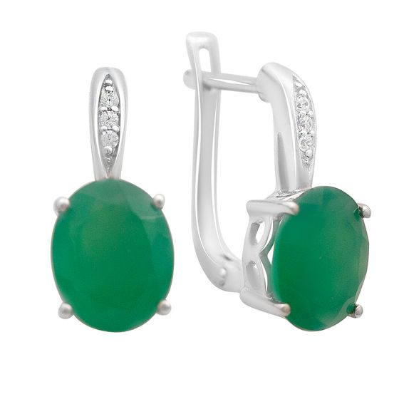 Серебряные серьги с агатом 4.29ct