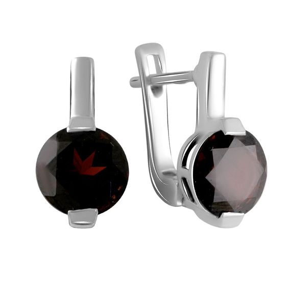 Серебряные серьги с гранатом 4.362ct