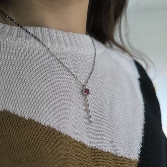 Серебряная подвеска с рубином 1.3ct