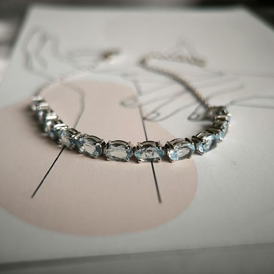 Серебряный браслет с топазом 5.267ct