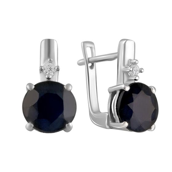 Серебряные серьги с сапфиром 5.008ct