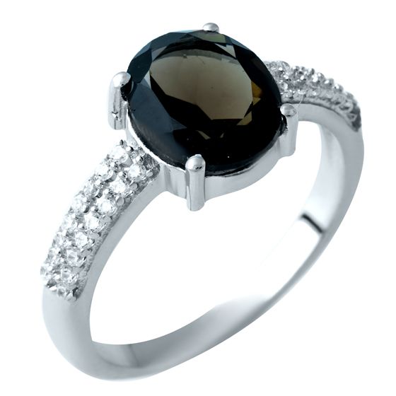 Серебряное кольцо с раухтопазом (дымчатым кварцем) 2.489ct