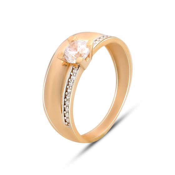 Золотое кольцо с фианитами 0.27ct