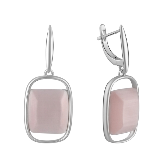 Серебряные серьги с кошачьим глазом 23.175ct