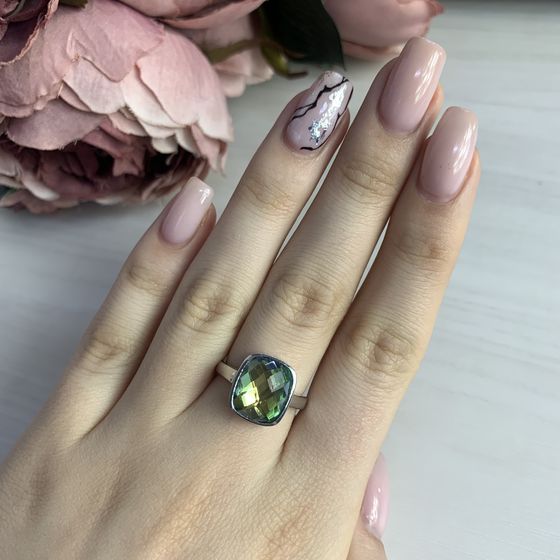 Серебряное кольцо с мистик топазом 4.338ct
