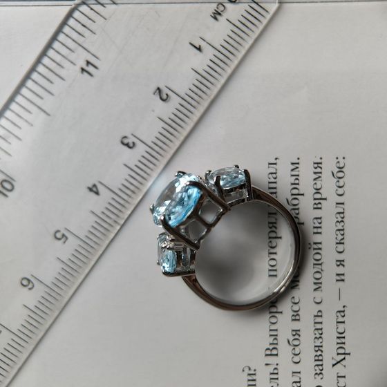 Серебряное кольцо с топазом 9.536ct