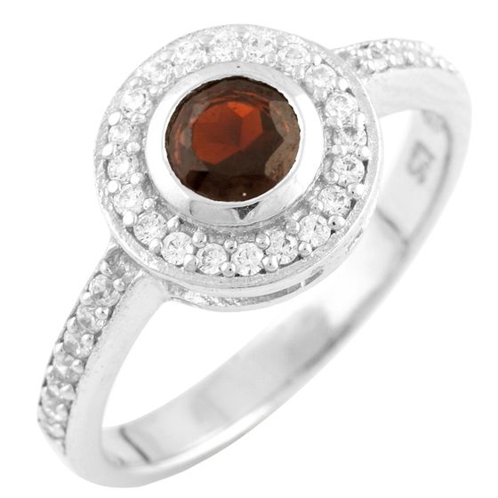 Серебряное кольцо с гранатом
