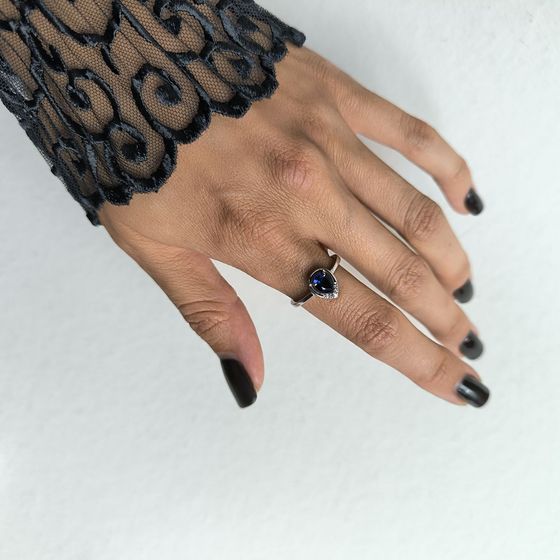 Серебряное кольцо с сапфиром nano 0.588ct