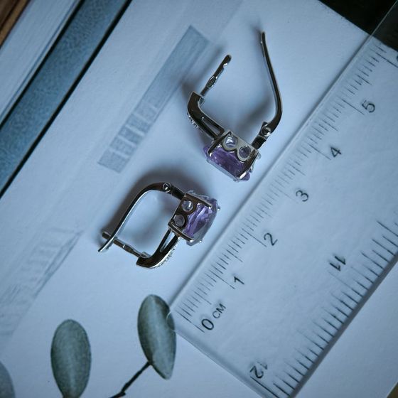 Серебряные серьги с аметистом 4.64ct