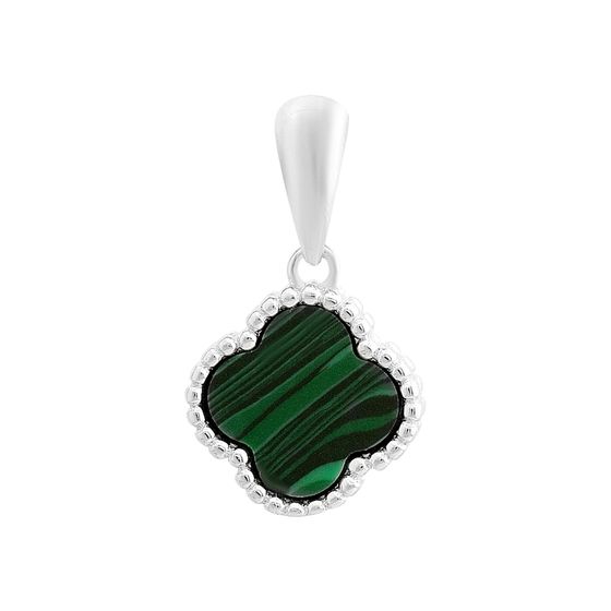 Серебряная подвеска с малахитом