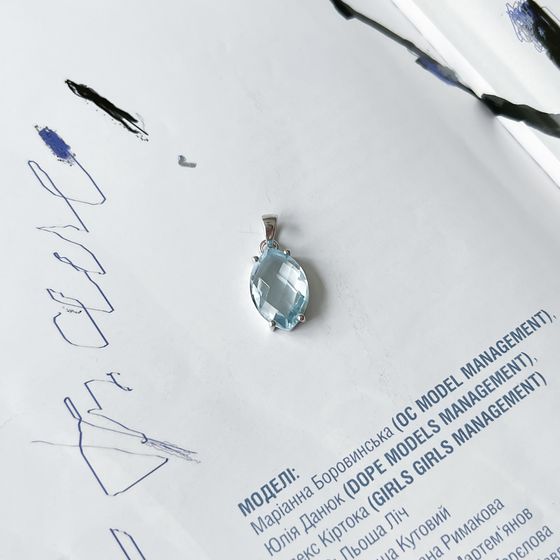 Серебряная подвеска с топазом 5.958ct
