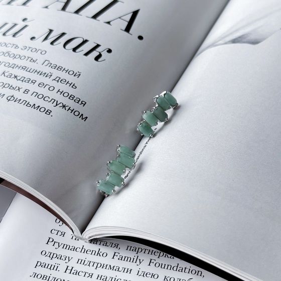 Серебряные серьги с изумрудом 2.55ct