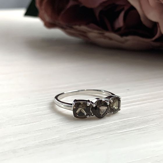 Серебряное кольцо с раухтопазом (дымчатым кварцем) 1.417ct