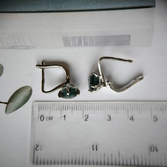 Серебряные серьги с топазом Лондон Блю