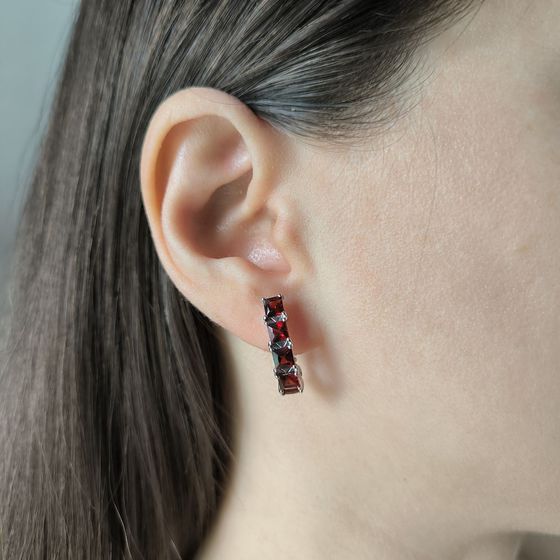 Серебряные серьги с гранатом 5.88ct