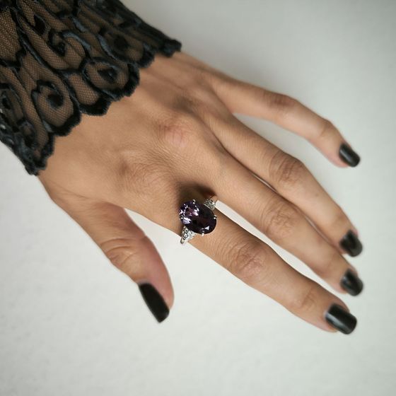 Серебряное кольцо с аметистом 5.397ct