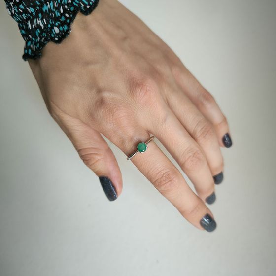 Серебряное кольцо с изумрудом 0.488ct