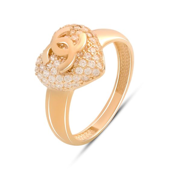 Золотое кольцо с фианитами 0.67ct