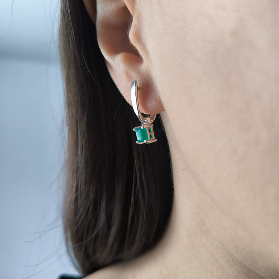 Серебряные серьги с агатом 1.167ct