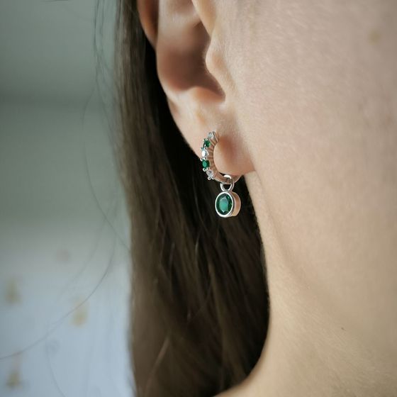 Серебряные серьги с фианитами