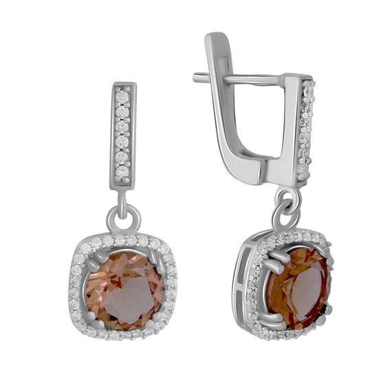 Серебряные серьги с султанитом 4.5ct